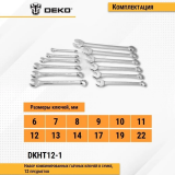 Набор гаечных ключей DEKO DKHT12-1 (065-0988)