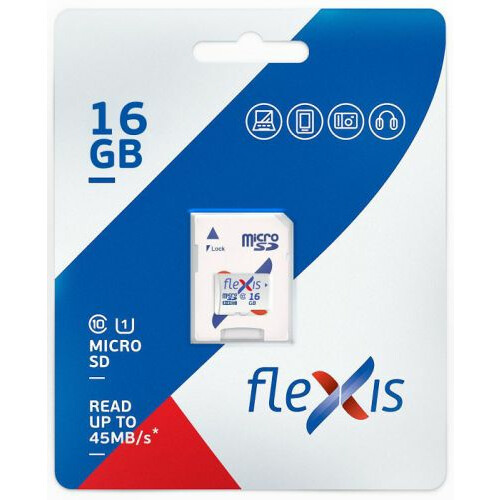 Карта памяти 16Gb MicroSD Flexis (FMSD016GU1)