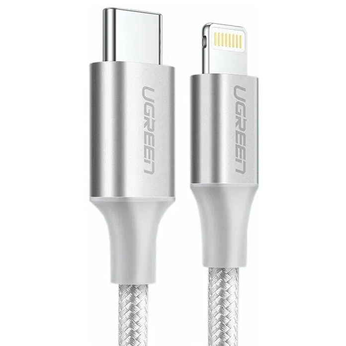 Кабель USB Type-C - Lightning, 1.5м, UGREEN US304 Silver - 70524
