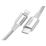 Кабель USB Type-C - Lightning, 1.5м, UGREEN US304 Silver (70524)