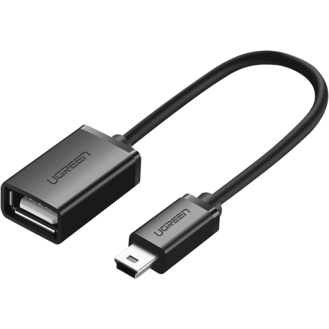 Переходник USB - miniUSB, 0.1м, UGREEN US249 Black - 10383
