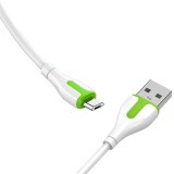 Кабель USB A (M) - microUSB B (M), 1м, LDNIO LS571 White/Green (LD_C3812)