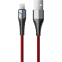 Кабель USB - Lightning, 1м, Accesstyle AL24-F100LED Red/Black - AL24-F100LED Red-Black