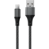 Кабель USB - Lightning, 1м, Accesstyle AL24-F100M Black/Grey (AL24-F100M Black-Gray)