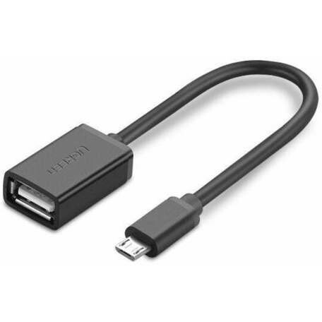 Переходник USB A (F) - microUSB B (M), 0.1м, UGREEN US133 Black - 10396