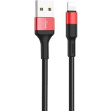 Кабель USB - Lightning, 1м, HOCO X26 Black/Red (HC-80190)