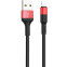 Кабель USB - Lightning, 1м, HOCO X26 Black/Red (HC-80190)