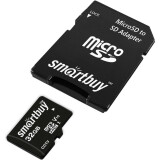 Карта памяти 32Gb MicroSD SmartBuy + SD адаптер (SB32GBSDCCTV)