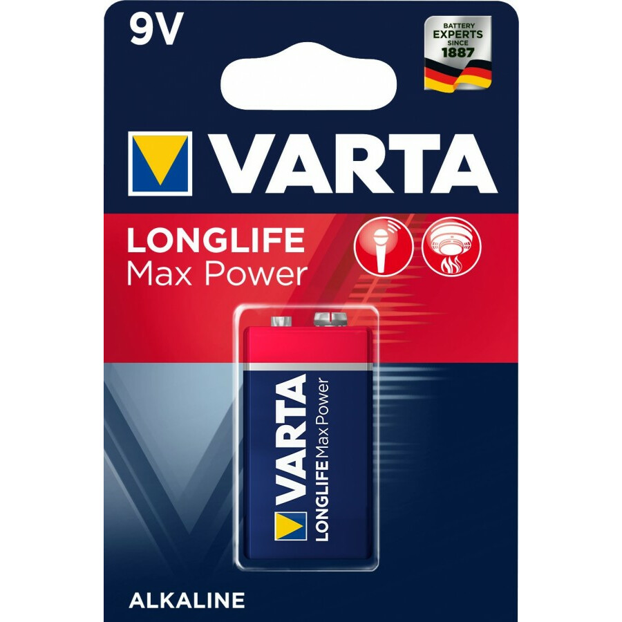 Батарейка Varta Longlife Max Power (9V, 1 шт) - 4722101401