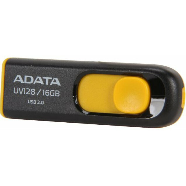 USB Flash накопитель 16Gb ADATA UV128 Black/Yellow - AUV128-16G-RBY