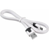 Кабель USB A (M) - microUSB B (M), 1м, Buro (BHP MICROUSB 1M FLAT) White