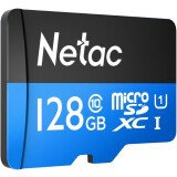 Карта памяти 128Gb MicroSD Netac P500 Standart + SD адаптер (NT02P500STN-128G-R)