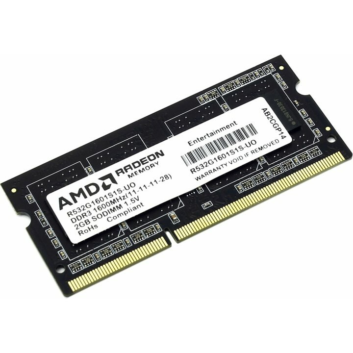 Оперативная память 2Gb DDR-III 1600MHz AMD SO-DIMM (R532G1601S1S-UO) OEM