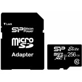 Карта памяти 256Gb MicroSD Silicon Power Elite + SD адаптер  (SP256GBSTXBU1V10SP)