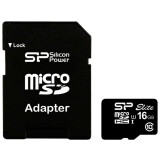 Карта памяти 16Gb MicroSD Silicon Power Elite + SD адаптер (SP016GBSTHBU1V10-SP)