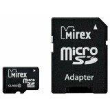 Карта памяти 16Gb MicroSD Mirex + SD адаптер  (13613-AD10SD16)