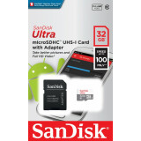 Карта памяти 32Gb MicroSD SanDisk Ultra + SD адаптер (SDSQUNR-032G-GN3MA)