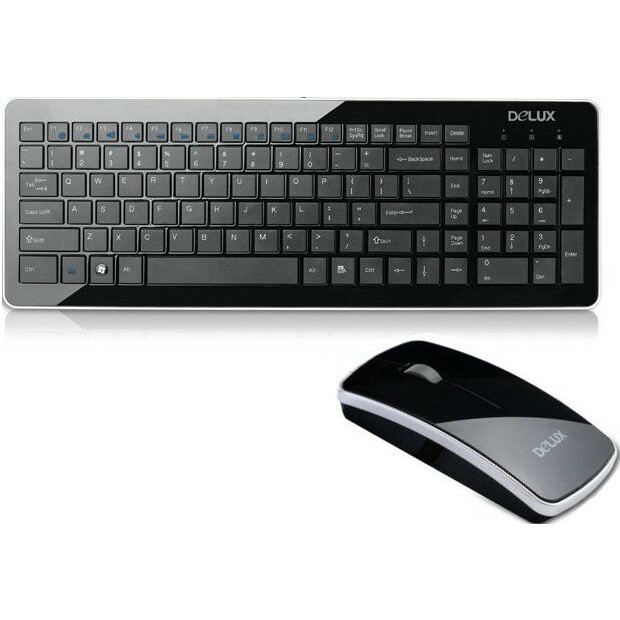 Клавиатура + мышь Delux K1500+M125 Black/Silver