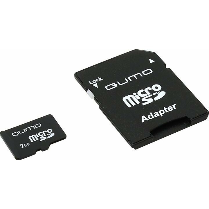 Карта памяти 2Gb MicroSD QUMO + SD адаптер  (QM2GMICSD)