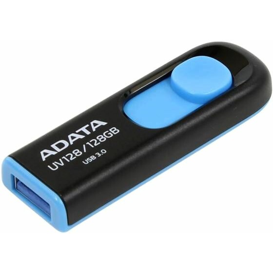 USB Flash накопитель 128Gb ADATA UV128 Black/Blue - AUV128-128G-RBE