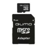Карта памяти 8Gb MicroSD QUMO + SD адаптер (QM8GMICSDHC10)