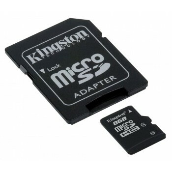 Карта памяти 8Gb MicroSD Kingston + SD адаптер (SDC4/8GB)