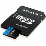 Карта памяти 64Gb MicroSD ADATA Premier + SD адаптер  (AUSDX64GUICL10A1-RA1)