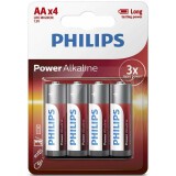 Батарейка Philips Power Alkaline (1.5V, AA, 4 шт) (LR6P4B/51)