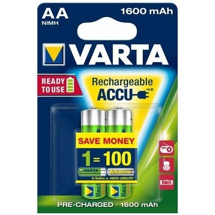 Аккумулятор Varta (AA, 1600mAh, 2 шт) - 56716101402