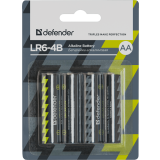 Батарейка Defender LR6-4B (AA, 4 шт) (56012)