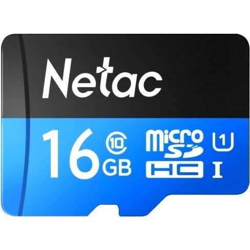 Карта памяти 16Gb MicroSD Netac P500 + SD адаптер (NT02P500STN-016G-R)