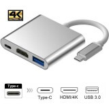 Переходник USB Type-C - HDMI/USB/USB Type-C, Orient C028