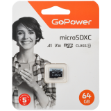Карта памяти 64Gb MicroSD GoPower (00-00025677)