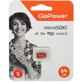 Карта памяти 64Gb MicroSD GoPower (00-00025681)