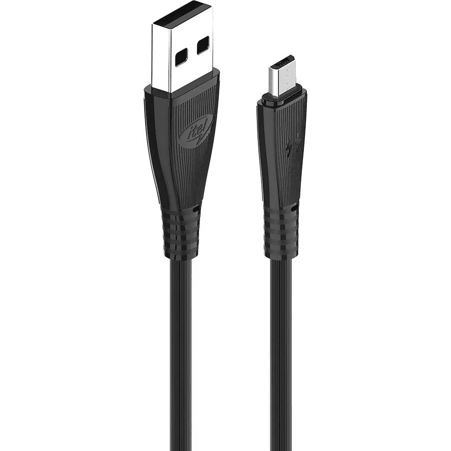 Кабель USB A (M) - microUSB B (M), 1м, itel M21s Black - ICD-M21s