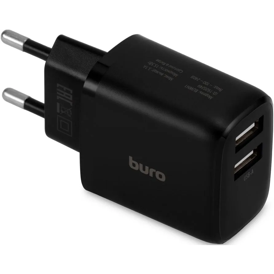 Сетевое зарядное устройство Buro BUWH1 Black - BUWH15S200BK