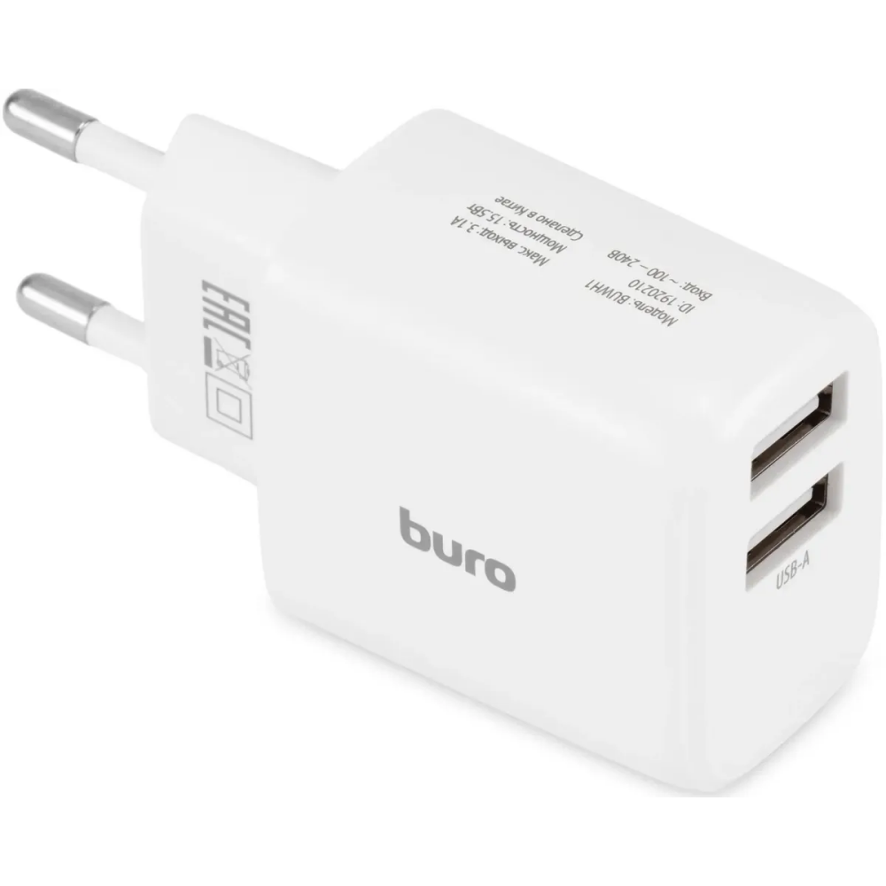 Сетевое зарядное устройство Buro BUWH1 White - BUWH15S200WH