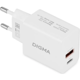 Сетевое зарядное устройство Digma DGW2D White (DGW2D0F110WH)