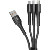 Кабель USB - microUSB/USB Type-C/Lightning, 1.2м, Deppa 72514