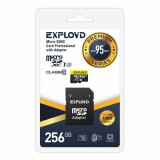 Карта памяти 256Gb MicroSD Exployd Premium + SD адаптер (EX256GCSDXC10UHS-1-ElU3)