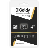 Карта памяти 4Gb MicroSD Digoldy (DG004GCSDHC10-W/A-AD)