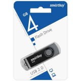 USB Flash накопитель 4Gb SmartBuy Twist Black (SB004GB2TWK)