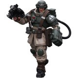 Фигурка JOYTOY Warhammer 40K Astra Militarum Cadian Command Squad Veteran Sergeant with Power Fist (JT7936)