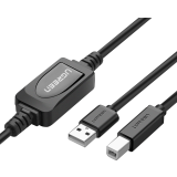 Кабель USB A (M) - USB B (M), 15м, UGREEN US122 (10362)