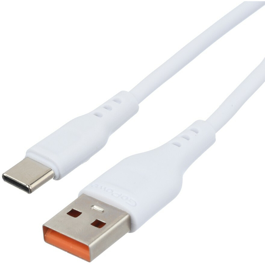 Кабель USB - USB Type-C, 2м, GoPower GP01T White - 00-00022774