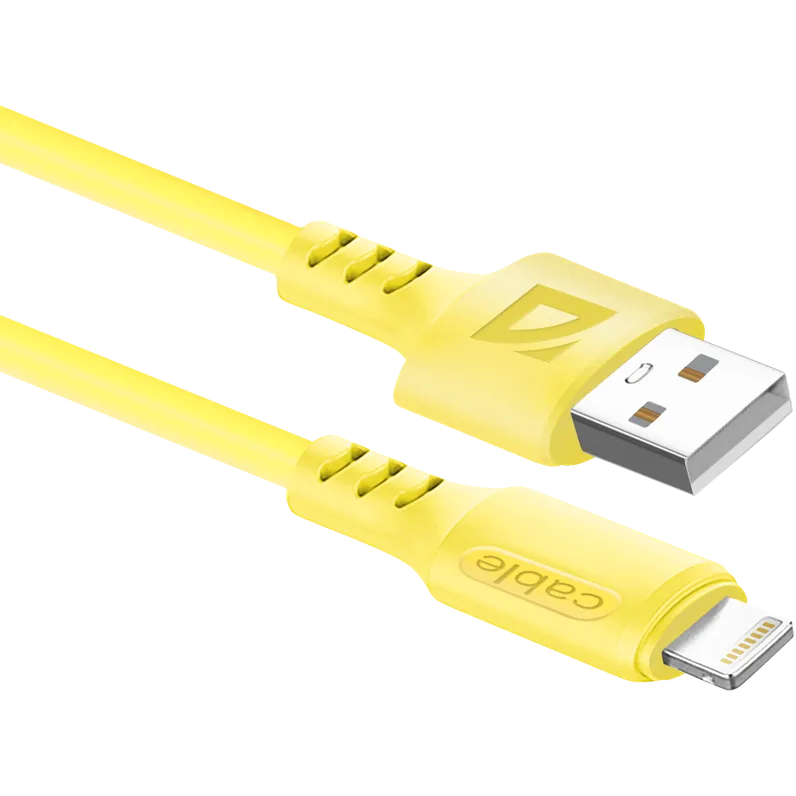 Кабель USB - Lightning, 1м, Defender F207 Yellow - 87107YEL