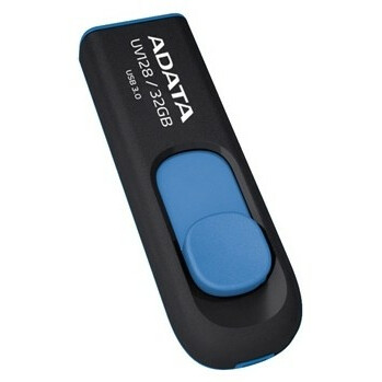 USB Flash накопитель 32Gb ADATA UV128 Black/Blue - AUV128-32G-RBE