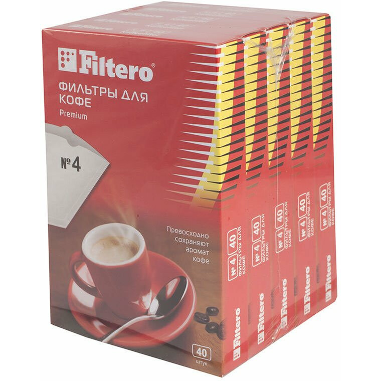 Фильтры для кофе Filtero №4 Premium 200 шт - №4/200