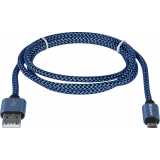 Кабель USB A (M) - microUSB B (M), 1м, Defender USB08-03T Blue (87805)