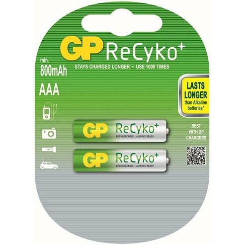 Аккумулятор GP ReCyko+ (AAA, NiMH, 800mAh, 2 шт) - 85AAAHCB